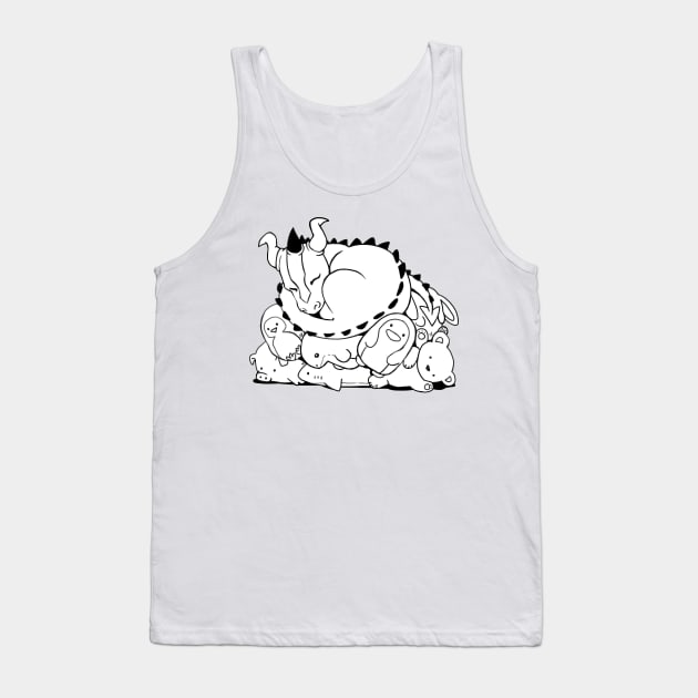 Inktober: Sleeping Dragon Treasure Tank Top by Shellz-art